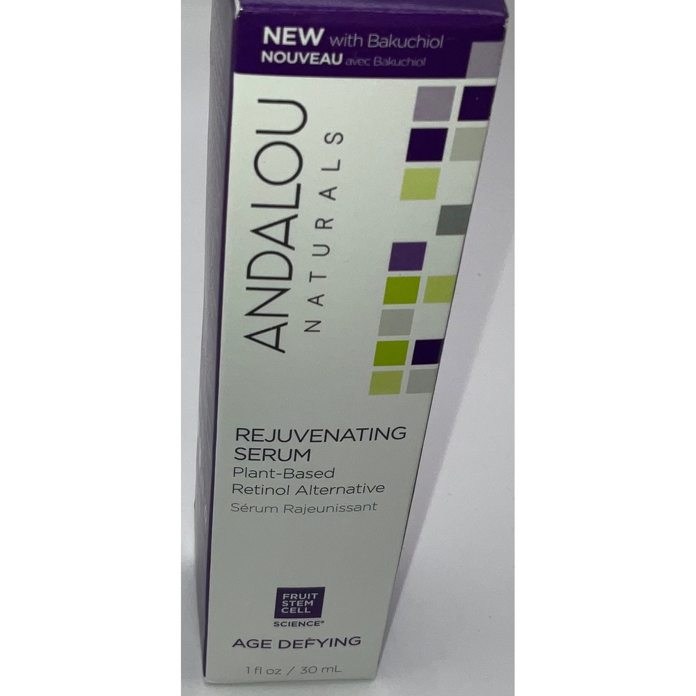 Andalou Naturals Rejuvenating Serum Bakuchiol Retinol Alternative 1 fl oz 30 mL